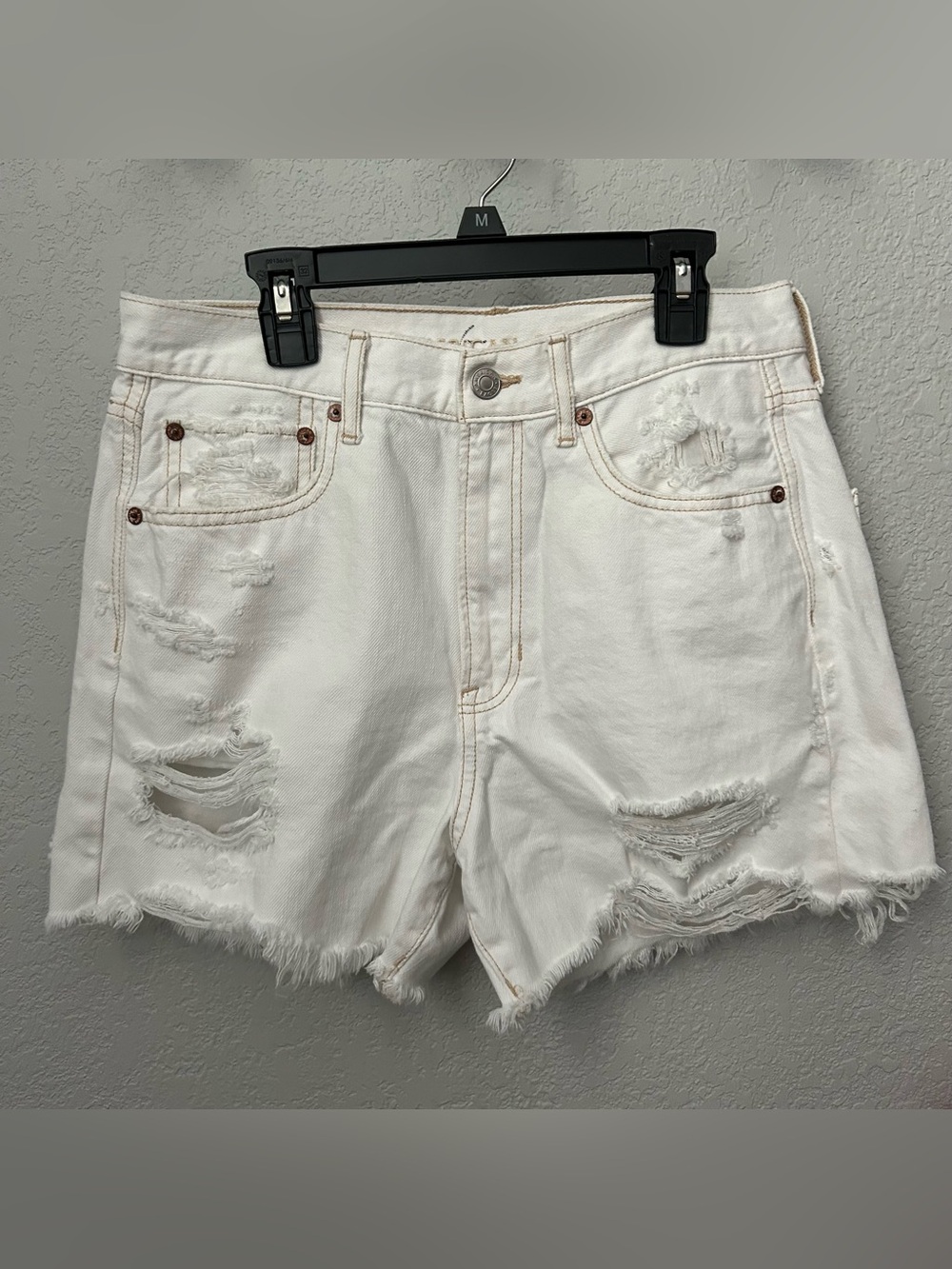 American Eagle Outfitters Distressed White Denim Shorts